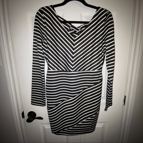 XTAREN Black & White Stripe Bodycon Dress - Picture 3 of 8